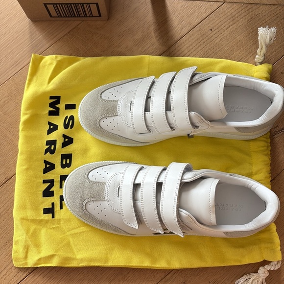 Isabel Marant White and Black Sneakers with Velcro Straps * new* unworn sz 39 - Picture 5 of 9
